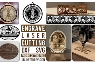 convert image to dxf, svg file for cnc laser cutting, engraving