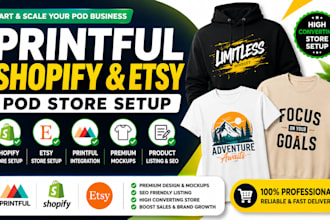 setup printful shopify etsy mockup pod product design listing apparel brand
