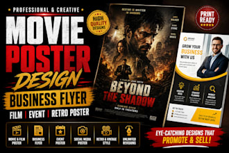 design movie poster business flyer film event and retro poster