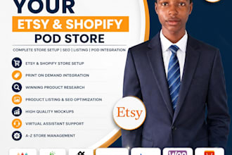 setup your etsy print on demand and your digital etsy store using etsy SEO
