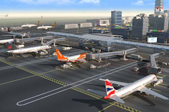 design modern 3d airport terminal master plan and aviation architecture