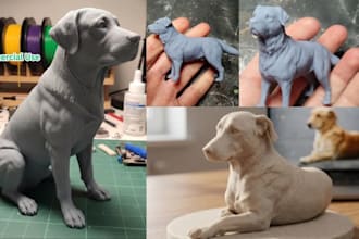 sculpt 3d animal model pet stl 3d dog zbrush for 3d printing