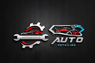 do modern automotive car repair and racing logo design