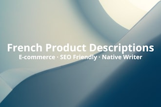 write french product descriptions for your ecommerce