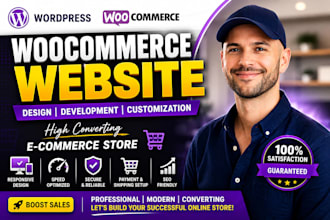 create a wordpress woocommerce, ecommerce website with elementor
