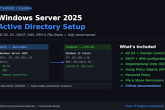 set up windows server, active directory, dhcp and dns for your home lab or small