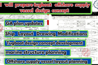 prepare tugboat and offshore supply vessel design concept