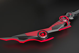 create cyber fantasy sword 3d models for games