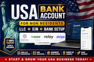 create USA bank creation llc registration us bank account wise mercury USA bank