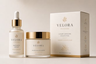 design luxury skincare packaging, cosmetic label and beauty box design