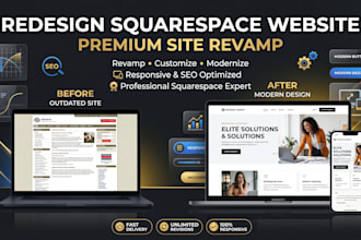 design or redesign squarespace website design, revamp and customize website