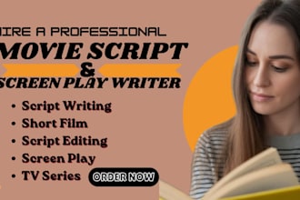 ghostwrite cinematic movie script writing feature film script editing tv script