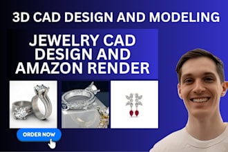 do jewelry cad design, amazon product cad and render reverse engineer products