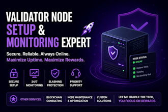 setup validator nodes, blockchain with monitoring and slashing protection