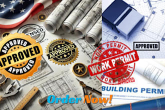 digital stamps USA architect or engineering plans for permit approval