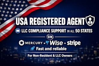 be your delaware, new mexico or wyoming registered agent, USA llc registration