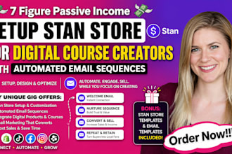 create a converting stan store sales funnel for digital products email sequences