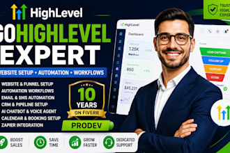 be gohighlevel expert for website setup and email automation