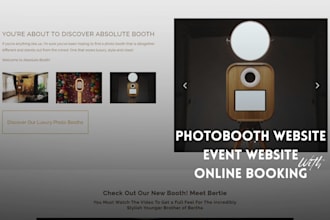design a modern photobooth rental website with online booking