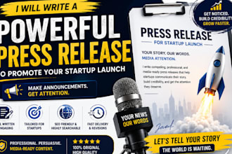 write a powerful press release to promote your startup launch business