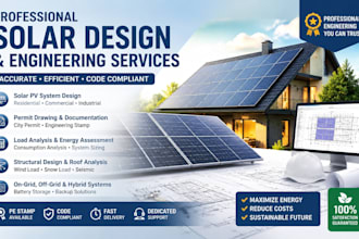 design, install, consult solar energy systems for homes and businesses