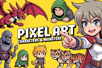 draw pixel art scene and background for your game