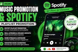 do organic music promotion and spotify playlist promotion