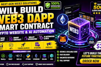 develop web3 dapp, smart contract, crypto website, wallet connect, ai automation