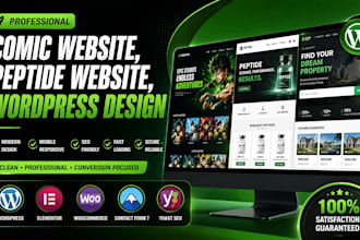 build and design fda compliant peptide website, comic website, wordpress