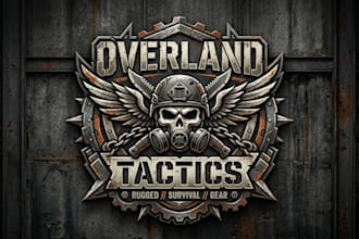 design a bold and tactical post apocalyptic style logo for your brand