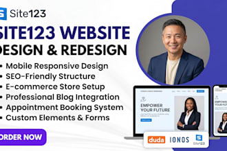 do site123 website design business landing page jimdo ionos redesign