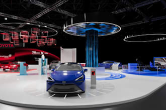 design 3d exhibition booth, trade booth, kiosk and stall with render