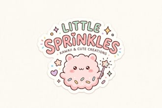design a cute and aesthetic kawaii logo for your brand