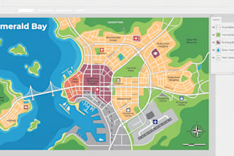 create custom svg and editable vector map design and illustration for any use