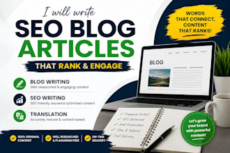write SEO optimized blog posts and articles