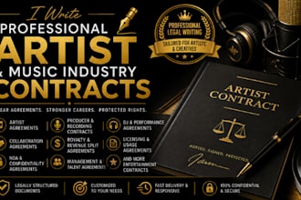 write professional artist and music industry contracts