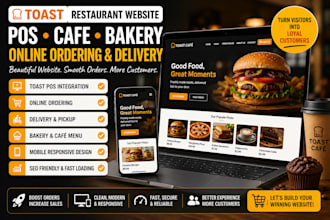 design a toast restaurant pos café online ordering delivery bakery website