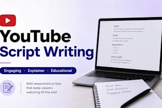 write engaging  youtube scripts for explainer and faceless videos