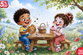 do children story book illustration, picture book, kids story book design