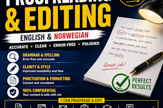 proofread and edit your english or norwegian text professionally