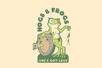 design bachelor party hogs and frogs logo for you