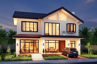 do 3d house exterior design, interior design, 3d commercial rendering