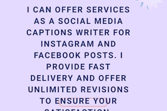 write engaging instagram and facebook captions for your