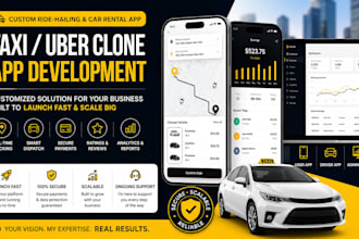 build luxury ride sharing app, cars listing website, uber app, taxi booking app