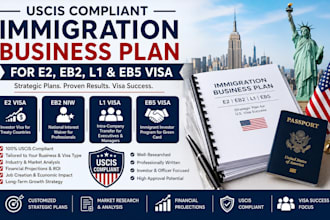 create a uscis compliant immigration business plan for e2 eb2 l1 eb5 visa