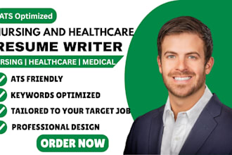 write ats nursing resume, rn CV, healthcare resume and cover letter