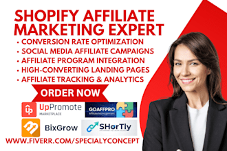 setup shopify affiliate marketing uppromote bixgrow referral candy referrly yuko