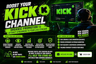 promote kick channel, kick subscribers kick followers