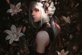 do fantasy fan art and anime painting portrait
