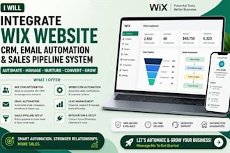integrate wix website CRM email automation sales pipeline system